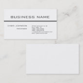 Tendance gris blanc clair Carte de visite propre (Devant / Derrière)
