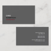 Tendance gris élégant Carte de visite attrayant (Devant / Derrière)