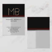 Tendance grise rouge chic carte de visite (Devant / Derrière)