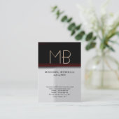 Tendance grise rouge chic carte de visite (Debout devant)