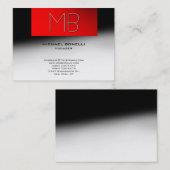 Tendance grise rouge chic carte de visite (Devant / Derrière)