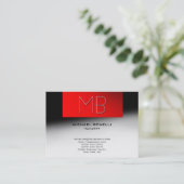 Tendance grise rouge chic carte de visite (Debout devant)