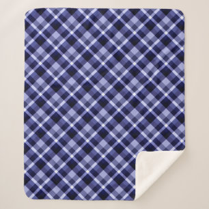 Tendance Marine bleu Plaid Imprimé Moyen Sherpa Bl