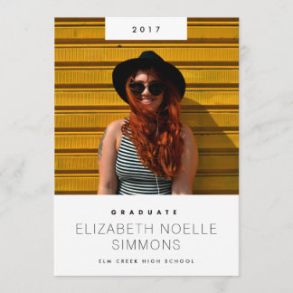Tendance minimale Faire-part de graduation photo m