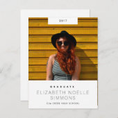 Tendance minimale Moderne Graduation Photo Carte p (Devant / Derrière)