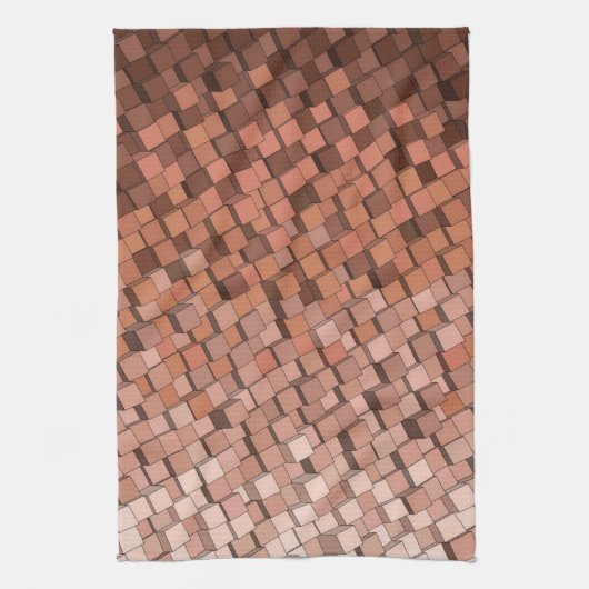 Tendance Mocha Mousse 3D Cube Serviette de cuisine (Vertical)