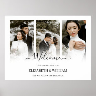 Tendance Moderne 3 Photo Collage Mariage Affiche d