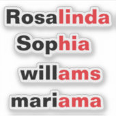 Tendance moderne Stickers de nom imperméable trans (Devant)