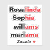 Tendance moderne Stickers de nom imperméable trans (Feuille)