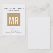 Tendance Monogramme Beige Carte de visite blanc (Devant / Derrière)