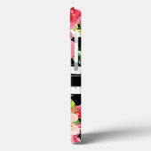 Tendance Monogramme Noir Blancs Fleurs Coque (Verso / Gauche)