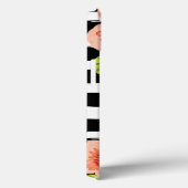 Tendance Monogramme Noir Blancs Fleurs Coque (Verso / Droite)