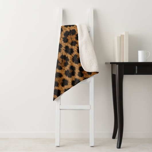Tendance Motif Léopard Couverture Douce Sherpa Mai (En situation)