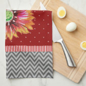 Tendance Orange Fleur foncé Rouge Gris Serviette d (Quart Plié)