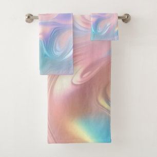 Tendance pastel rose bleu jaune abstrait vagues