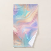 Tendance pastel rose bleu jaune abstrait vagues (Serviette à main)