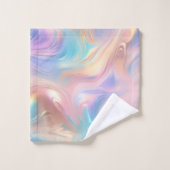 Tendance pastel rose bleu jaune abstrait vagues (Gant de toilette)