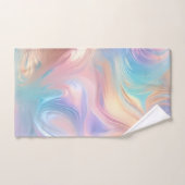 Tendance pastel rose bleu jaune abstrait vagues (Serviette à main)