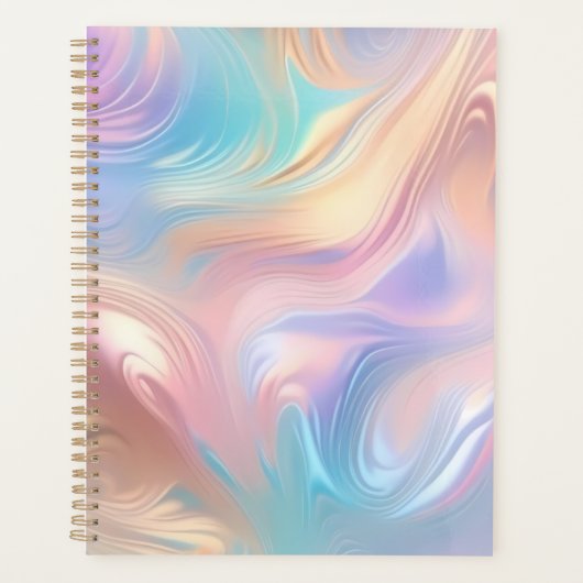 Tendance pastel rose bleu jaune abstrait vagues (Devant)