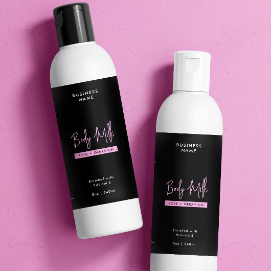 Tendance Pink 8 OZ Bouteille de soins Étiquette im