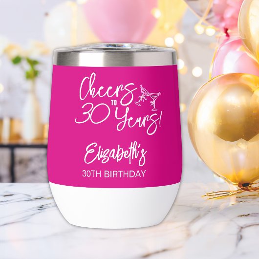 Tendance rose Whimsical main tiré 30e anniversaire