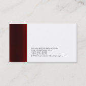 Tendance Rouge Blanc Plaine Carte de visite élégan (Dos)