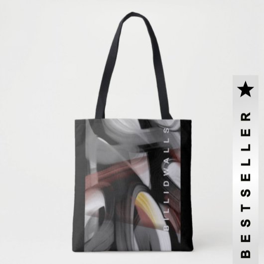 Tendance sac cabas abstrait noir blanc poudré