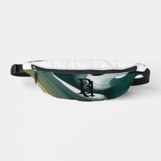 Tendance Sacoche Blanche Art Abstrait Noir Vert (Recto)