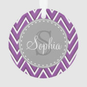 Tendance violet Chevron Motif gris Monogramme (dos)