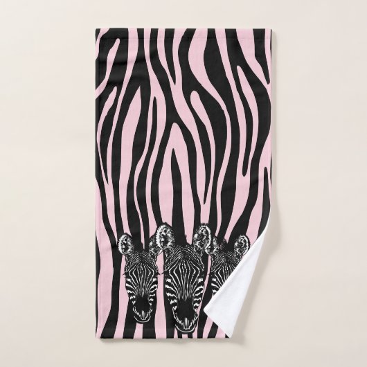 Tendance Zebra Herd sur Zebra Imprimer rose (Serviette à main)