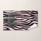 Tendance Zebra Herd sur Zebra Imprimer rose (Serviette à main)
