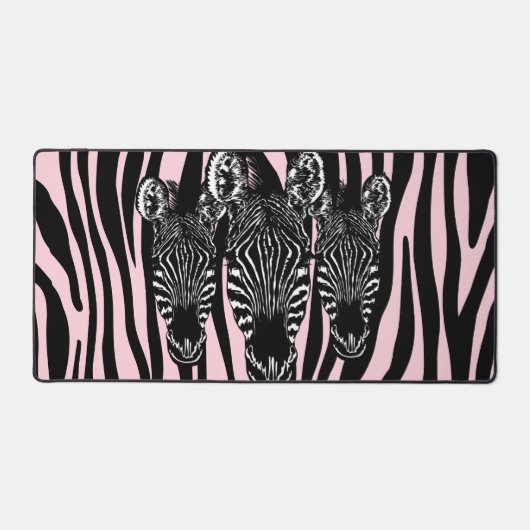 Tendance Zebra Herd sur Zebra Imprimer rose (Recto)