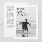 Tendances modernes Nouvel An Carte photo chaleureu (Devant / Derrière)