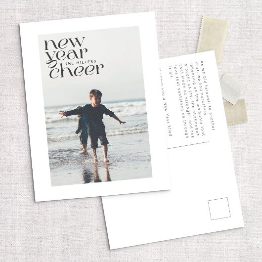 Tendances modernes Nouvelle année Carte postale ph