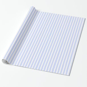 Tender Baby Blue Bleek Sky Blue and White Stripe Cadeaupapier