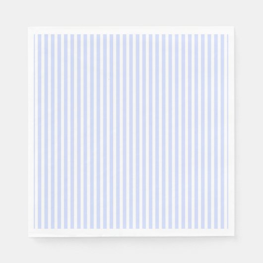 Tender Baby Blue Bleek Sky Blue and White Stripe Servetten (Voorkant)