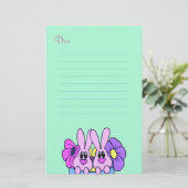 Tender Bunnies Briefpapier (Staand voorkant)