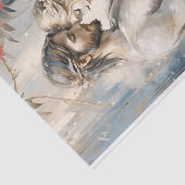 Tender Embrace Romance in Misty Blues Decoupage Tissuepapier (Detail)