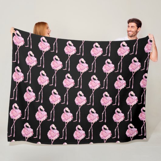 Tender Flamingo Series Design 3 Fleece Blanket (In situ)