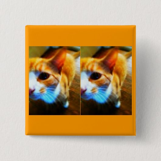 Tender Ginger Cat Pin/Button Vierkante Button 5,1 Cm (Voorkant)