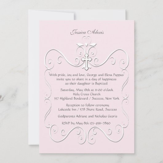 Tender Heart Pink (5x7) Invitation religieuse (Devant)