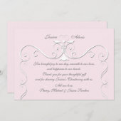 Tender Heart Pink Religieuze Hartelijk dank Bedankkaart (Voorkant / Achterkant)