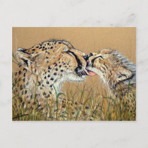 Tender Kiss Cheetah Baby & mam Briefkaart