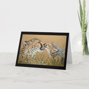 Tender Kiss Cheetah Baby & Mom wenskaart Kaart