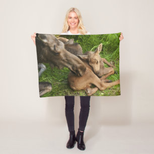 Tender Moeder Moose Fleece Deken