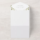 Tender Spring Wildflower Waterverf Berry Wedding All In One Uitnodiging (Buitenkant)