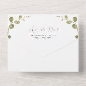 Tender Spring Wildflower Waterverf Berry Wedding All In One Uitnodiging (Achterkant)