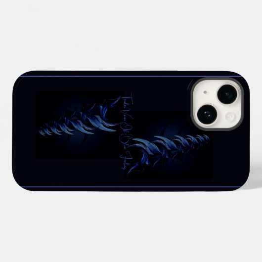"Tender Vision Of Blue Feeling", Coque iPhone 14 (Verso (horizontal))