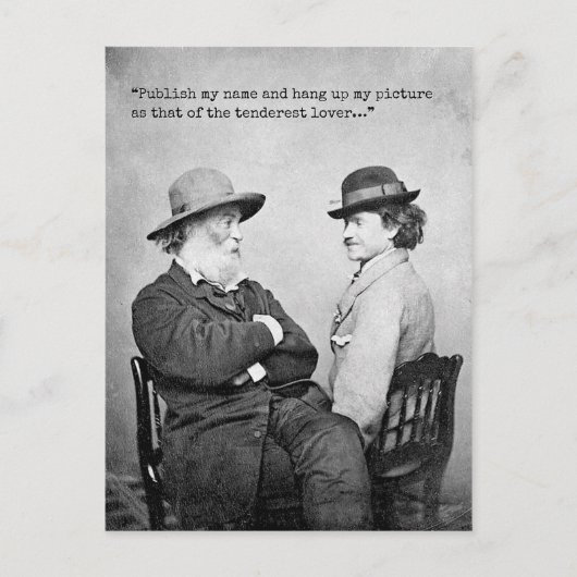 "Tenderest Lover" Walt Whitman en Peter Doyle Briefkaart (Voorkant)