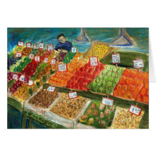 Tending the Produce Card (Pike Place Seattle)